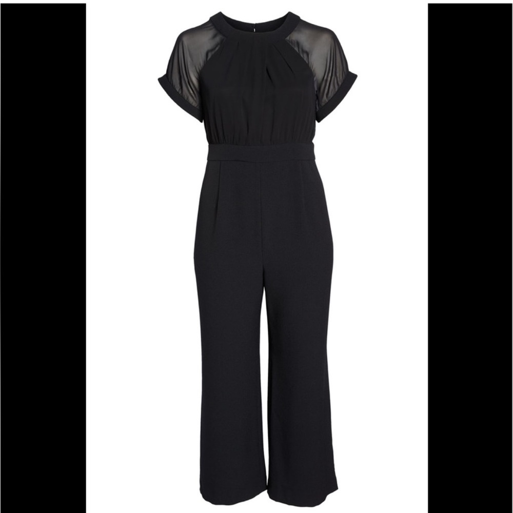 VINCE CAMUTO Chiffon Sleeve Crepe Jumpsuit